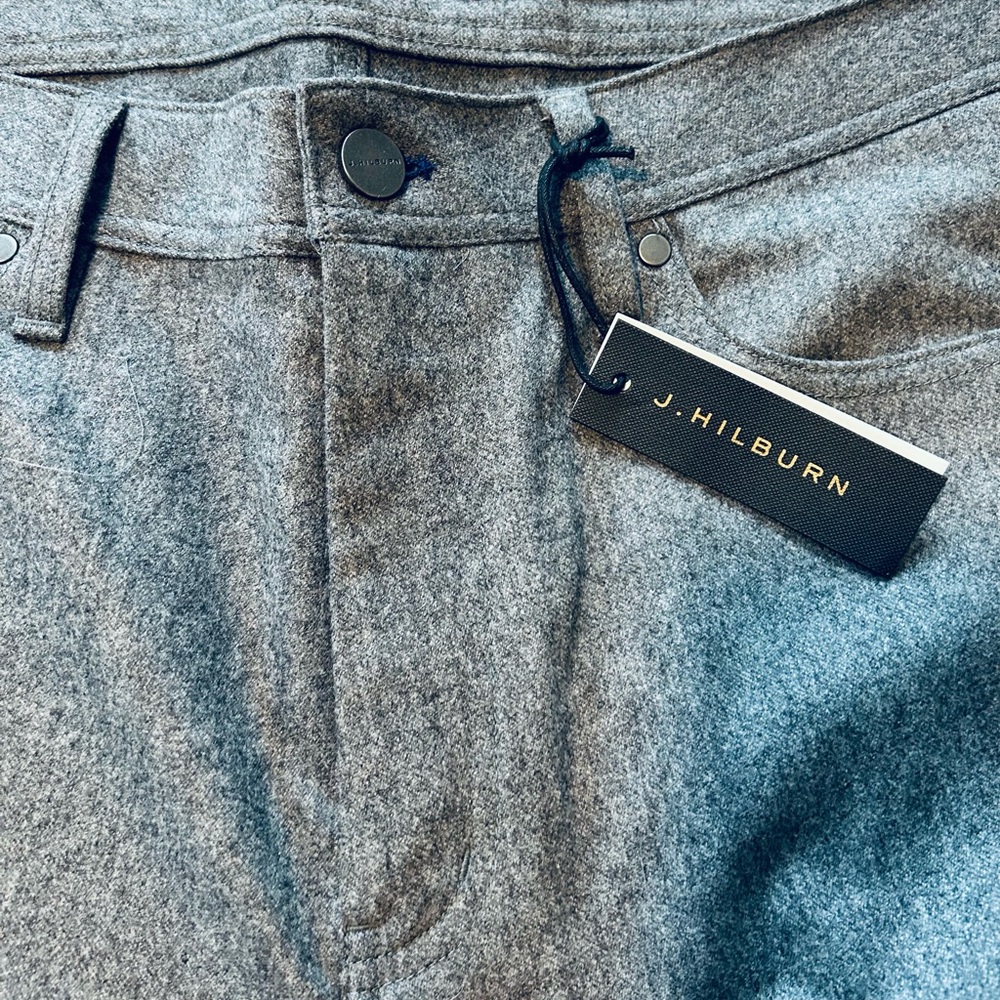 J. Hilburn Charcoal Cashmere Blend Trousers.
Custom made, 35.5” waist